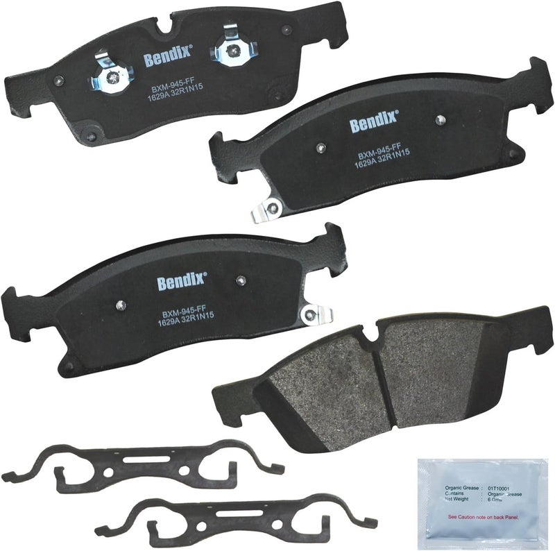Bendix وسادات فرامل أمامية شبه معدنية Priority1 CFM1629A لدودج دورانجو 2015-2012، جيب جراند شيروكي 2014-2013، مرسيدس-بنز GLE350 2019 - Image 1